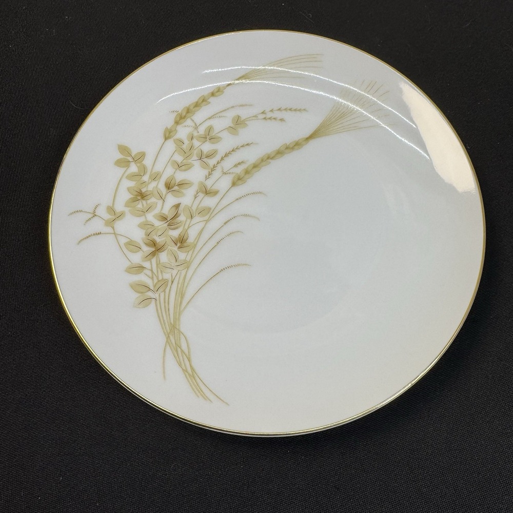 Mikasa Fine China Narumi Golden Wheat Bread Butter Plate Japan 6.25"‎ Gold Rim